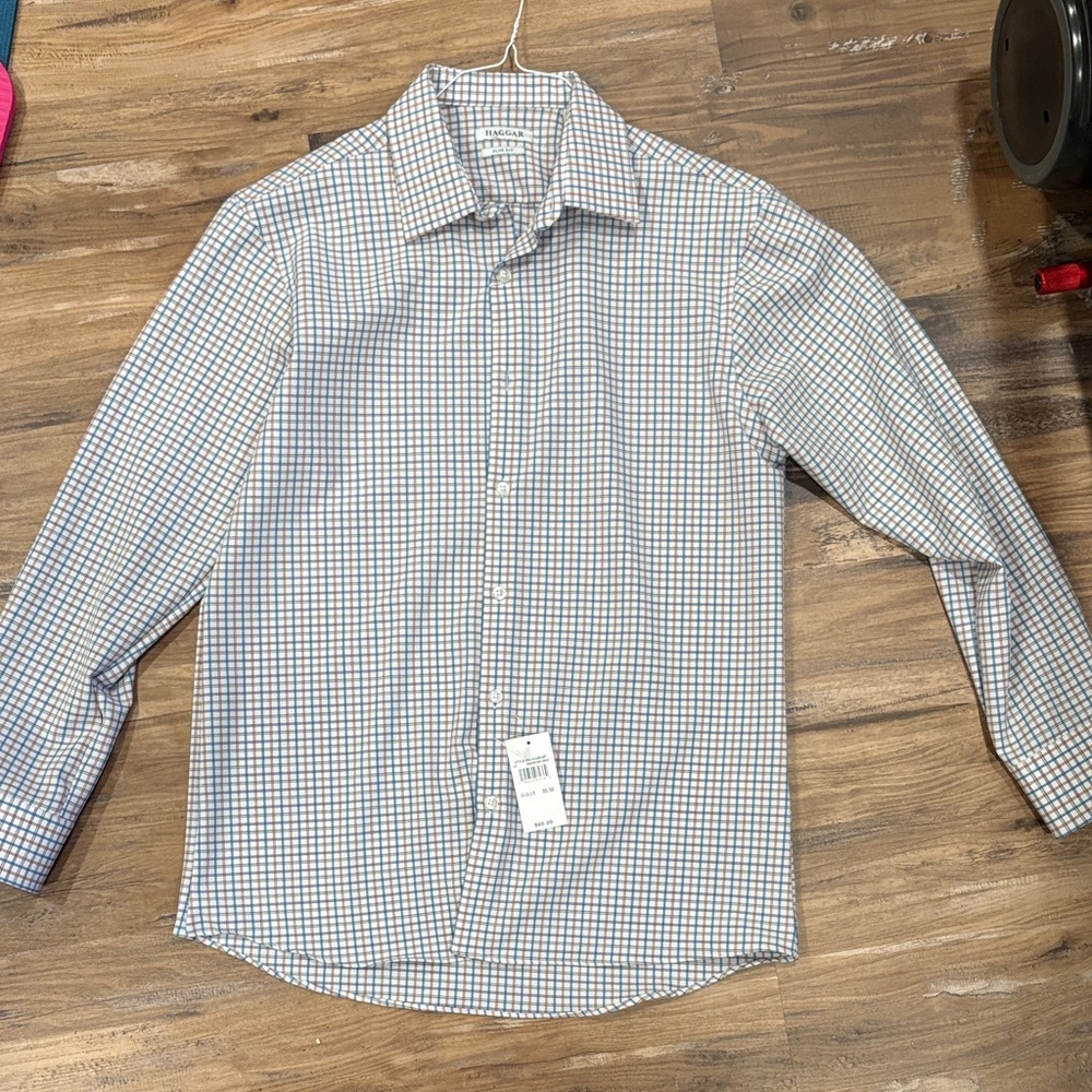 Haggar Men's Multicolor Checkered Button Down Shirt